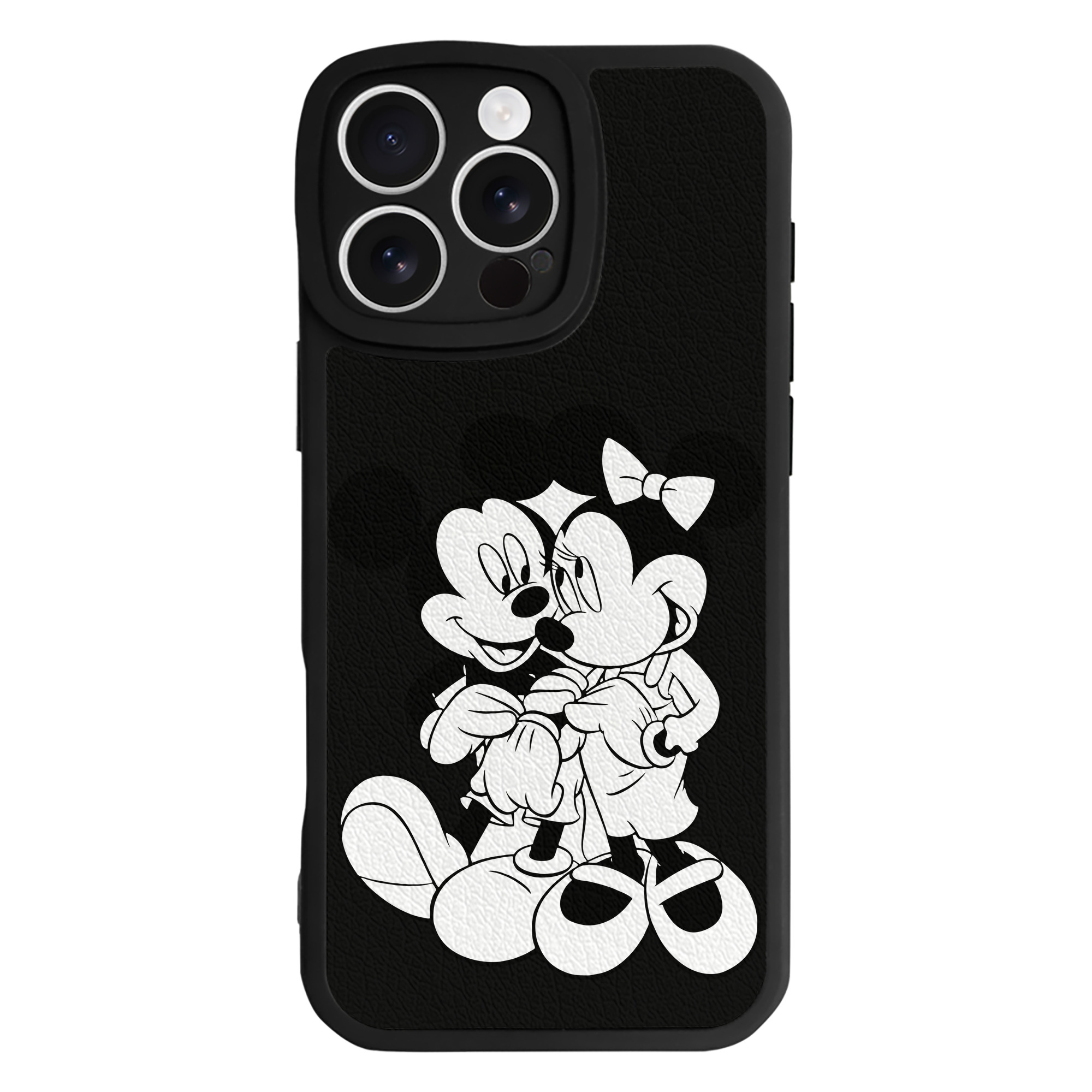 （画像用） ミッキーマウス Mickey Mouse 【iPhone 16シリーズ対応】シリコンスマホケース（レザー調） 材質：シリコン